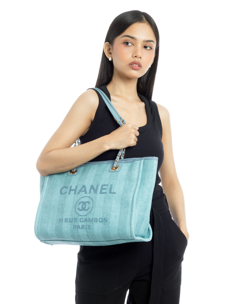 Canvas Deauville Small Tote Blue