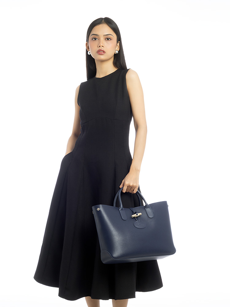 Le Roseau Leather Tote Navy