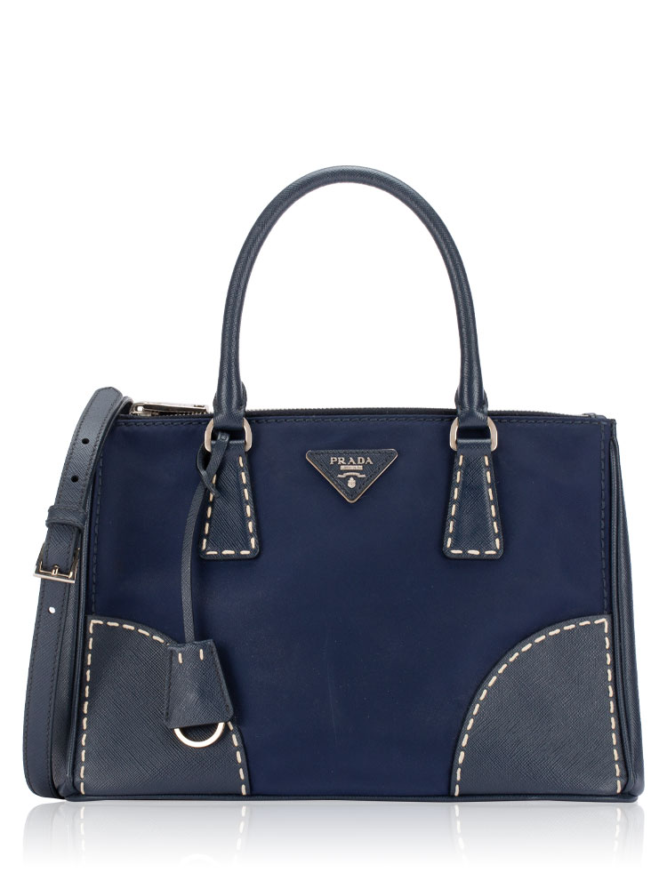 B1801K Tessuto Saffiano Double Zip Tote Baltico