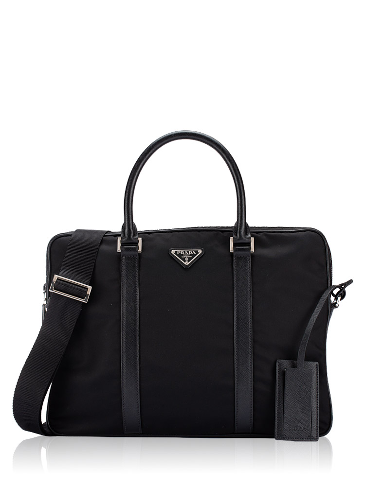Tessuto Saffiano Briefcase Nero