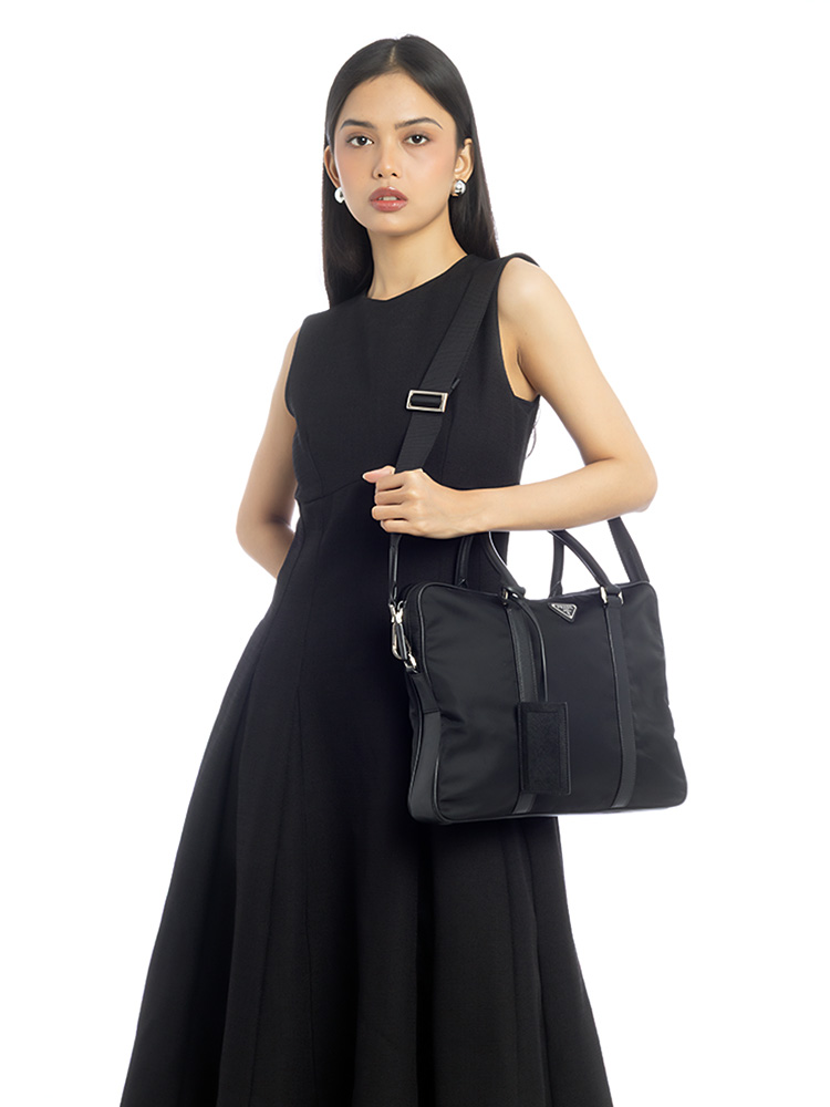 Tessuto Saffiano Briefcase Nero