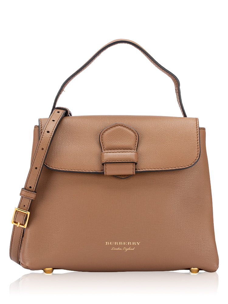 Calfskin House Check Camberley Small Top Handle Dark Sand