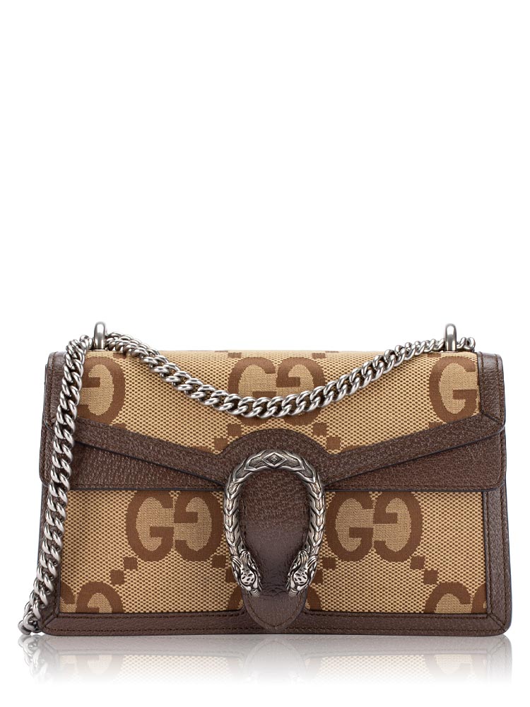 Jumbo GG Dionysus Small Shoulder Bag Camel Ebony New Acero