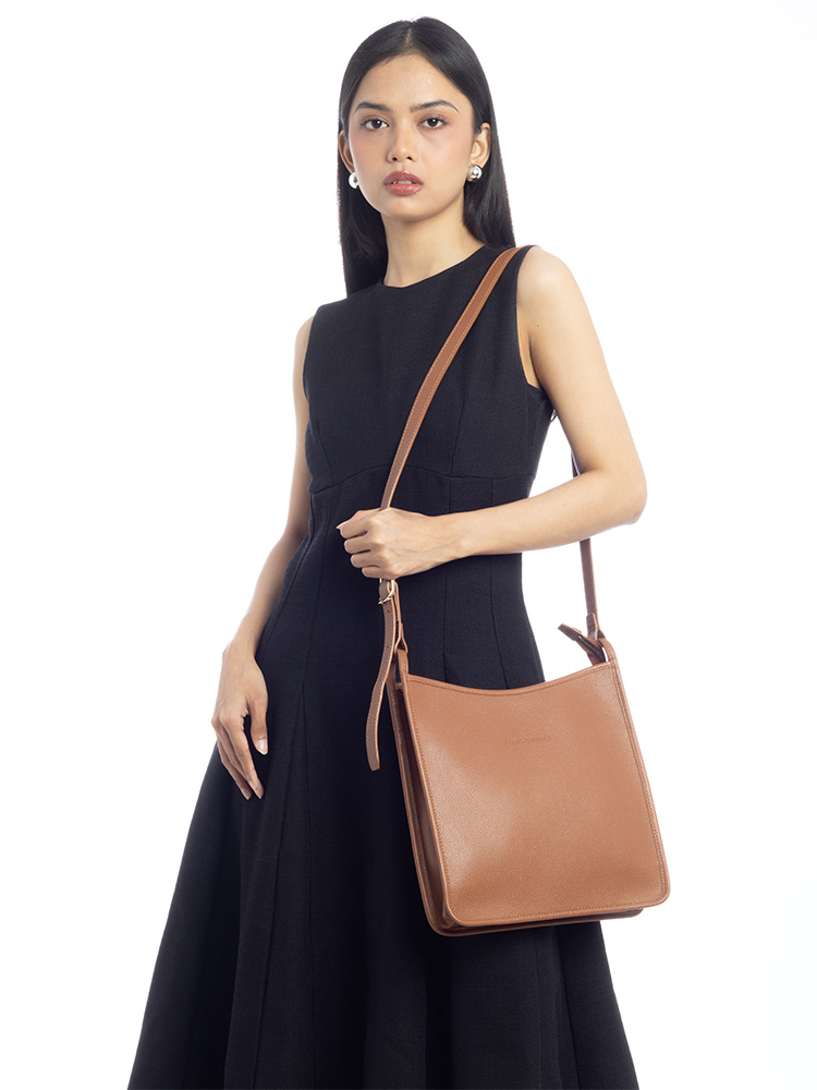 Le Foulonné Medium Zip Hobo Caramel