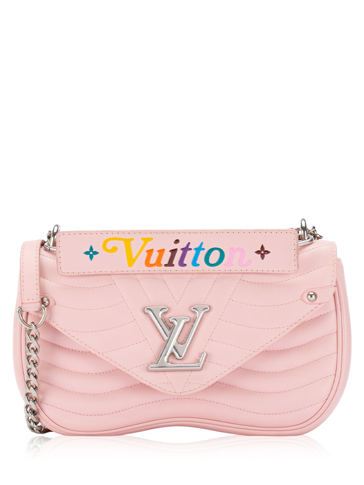 Calfskin New Wave Chain MM Rose Ballerine