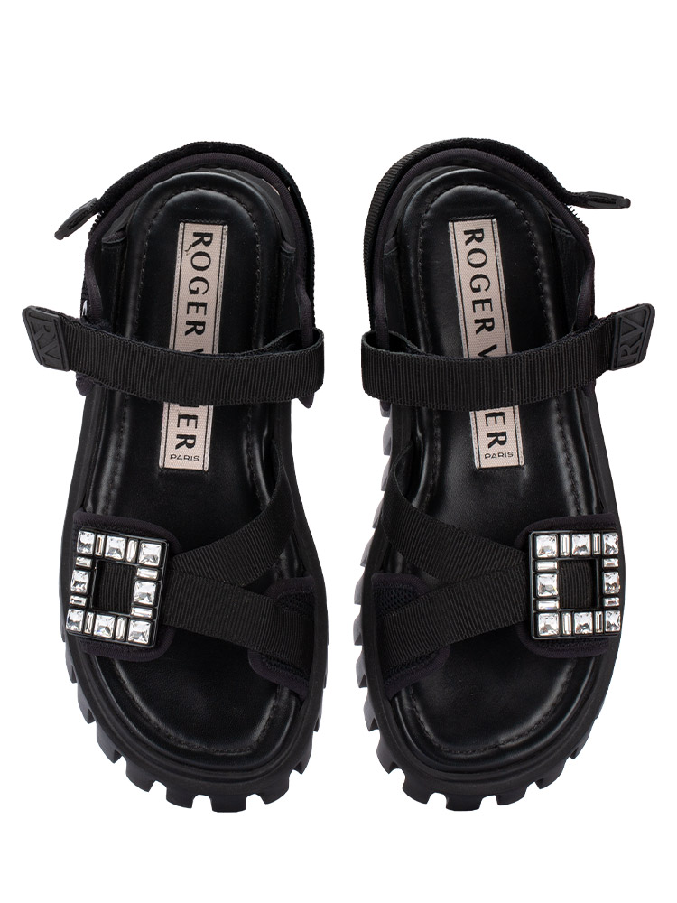Viv‘ Go-Thick Trekky Platform Sandals Black Sz 38