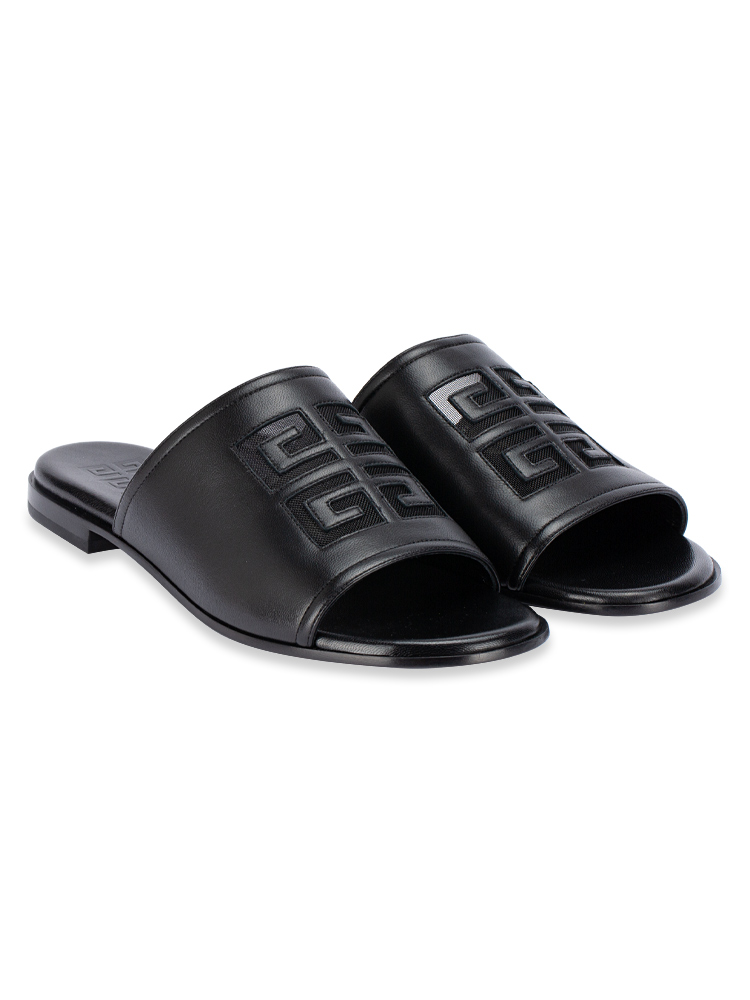4G Nappa Slides Sandals Black Sz 36.5