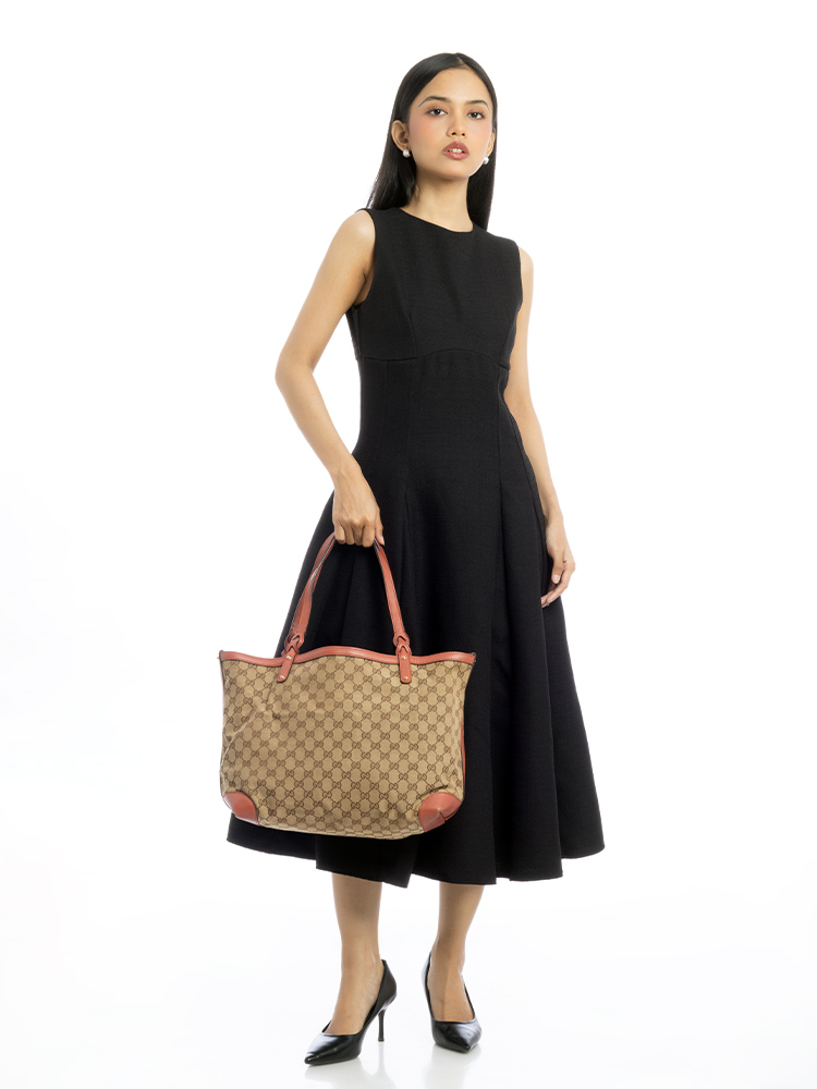 Canvas Craft Medium Tote Beige Coral