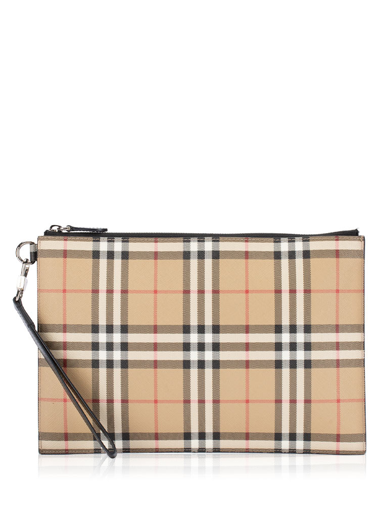 Vintage Check Zip Pouch Archive Beige