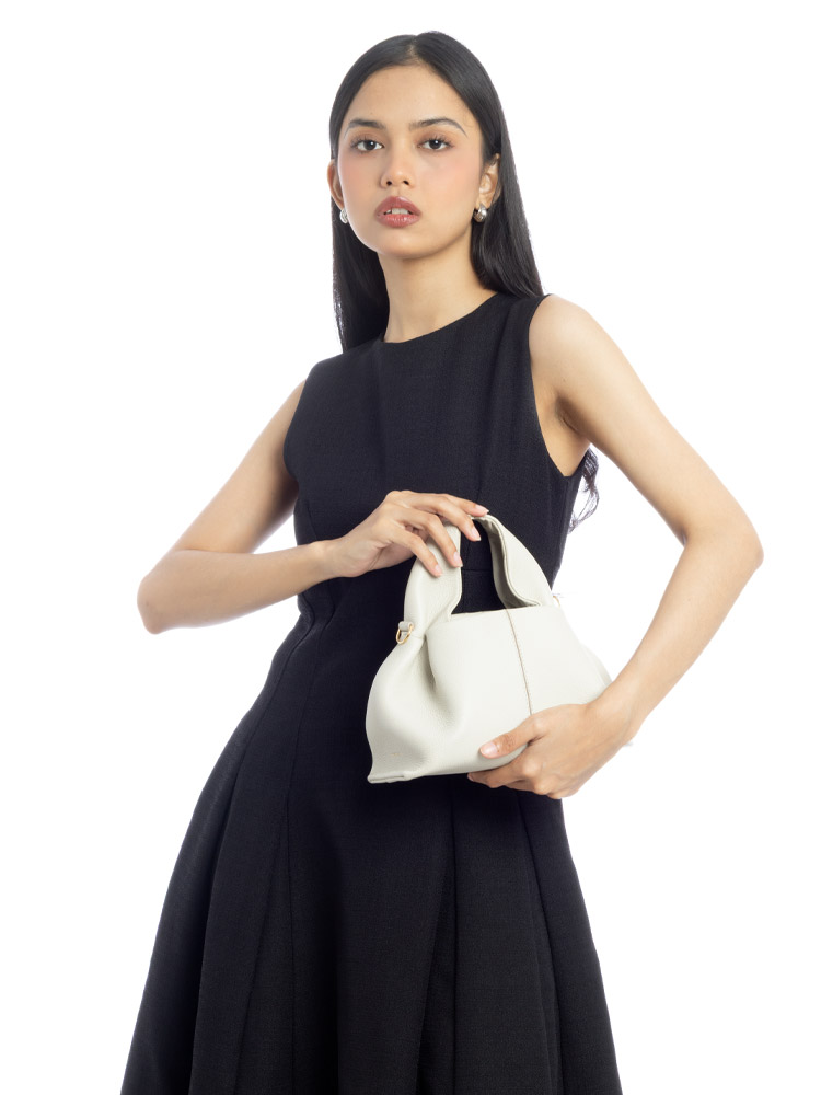 Textured Calfskin Numero Neuf Mini Chalk