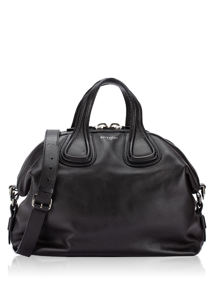 Waxy Grained Calfskin Medium Nightingale Black