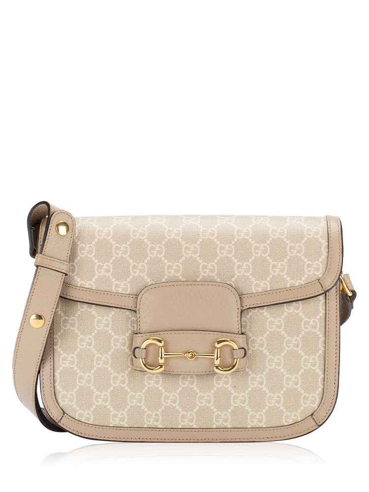 GG Supreme Horsebit 1955 Medium Shoulder Bag Beige Oatmeal