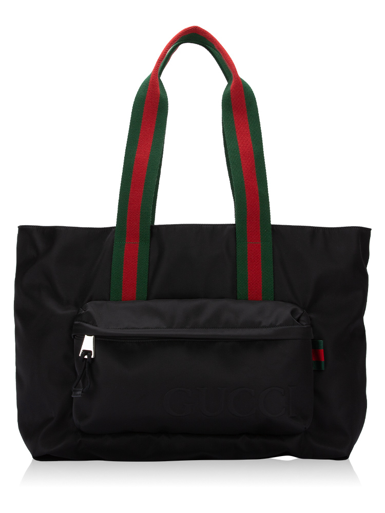 GG Nylon Web Large Tote Black