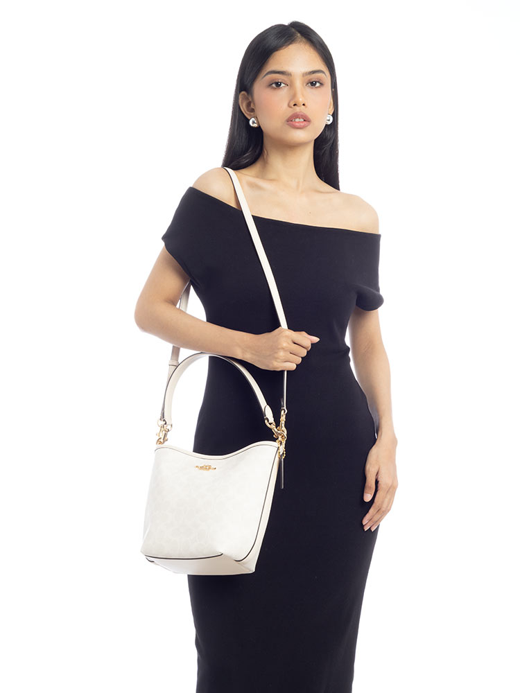 CT800 Signature City Bucket Bag White Chalk