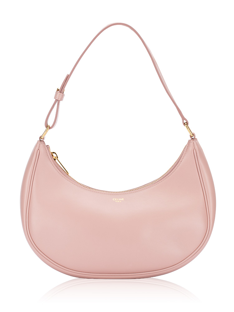 Smooth Calfskin Ava Medium Shoulder Bag Rose Vintage