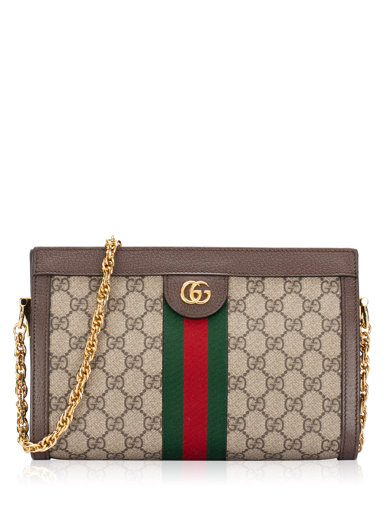 GG Supreme Web Ophidia Small Chain Shoulder Bag Beige Ebony