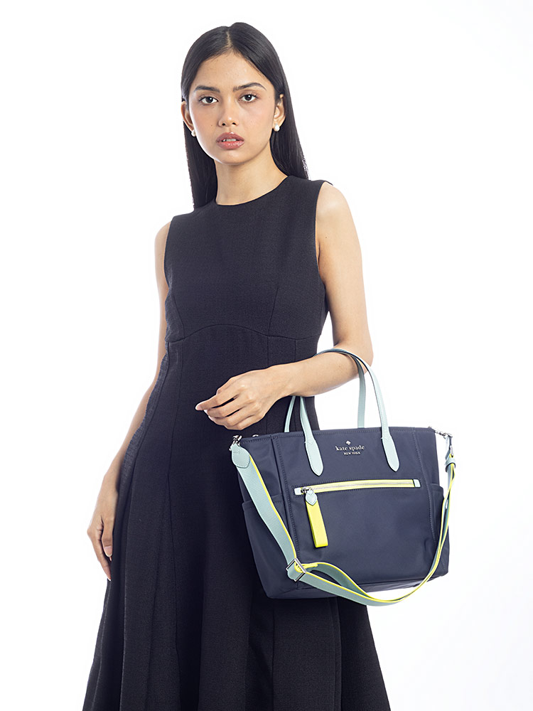 Chelsea Colorblock Nylon Tote Bluestone