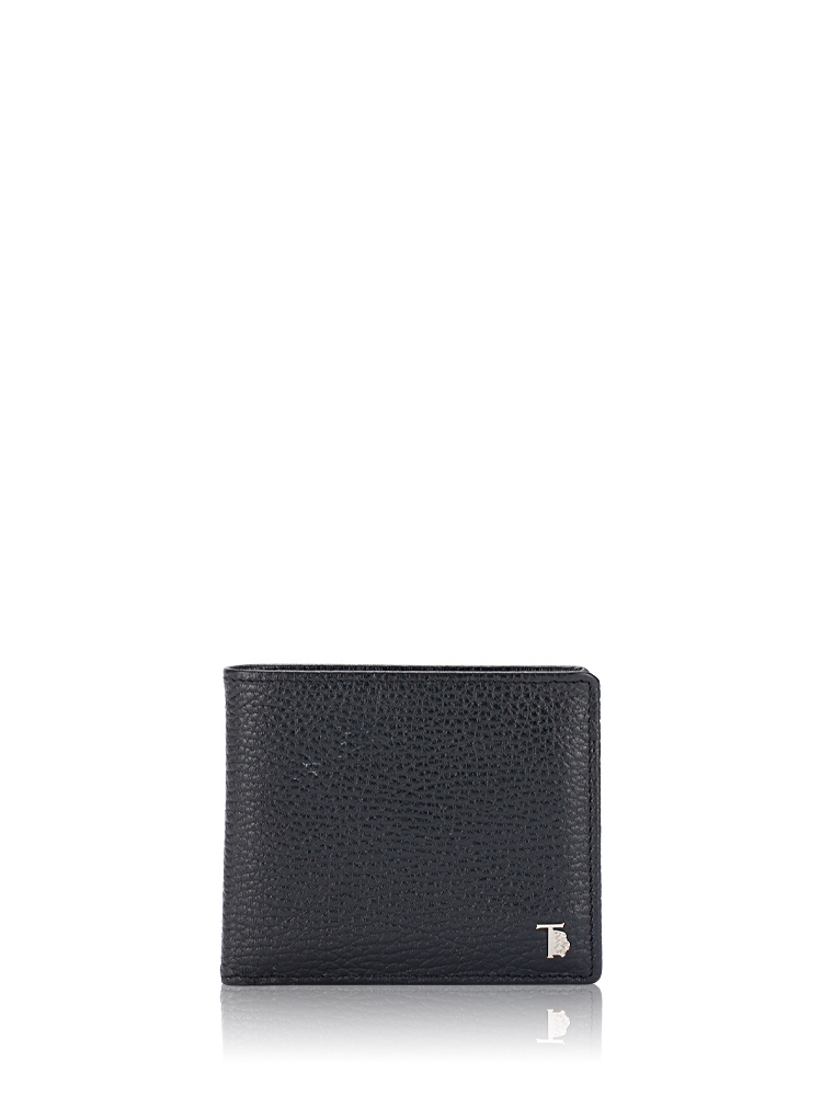 Men Calfskin Bifold Wallet Black