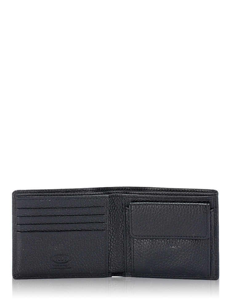 Men Calfskin Bifold Wallet Black