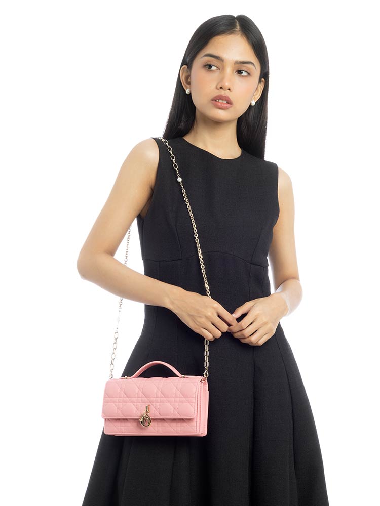 Lambskin Cannage My Dior Mini Shoulder Bag Pink