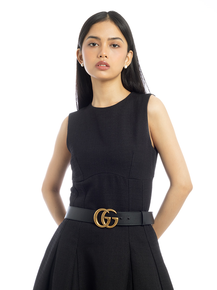 Calfskin GG Marmont 40mm Belt Black Sz 80