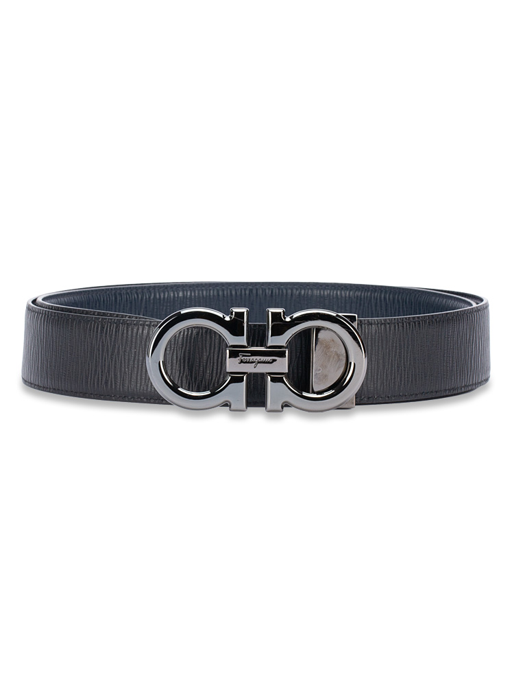 Calfskin Gancini 35mm Reversible Belt Midnight Blue