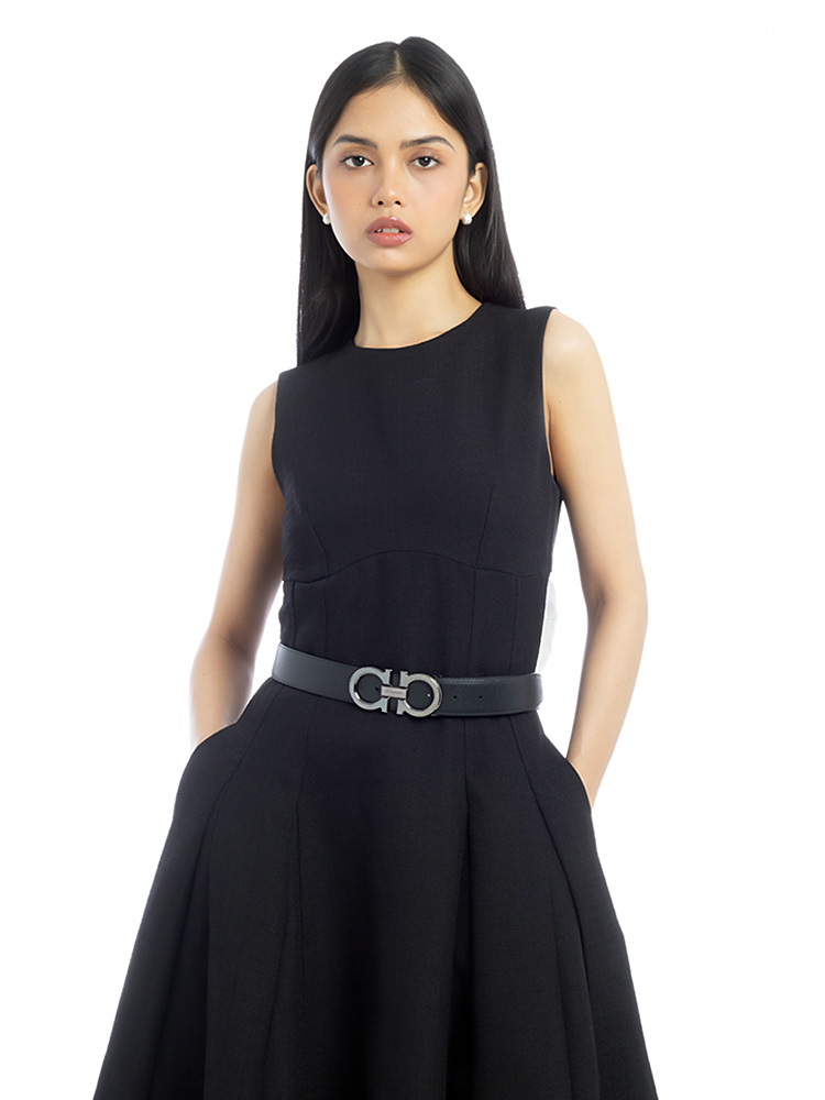 Calfskin Gancini 35mm Reversible Belt Midnight Blue