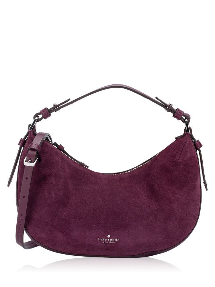 Selena Suede Shoulder Bag Deep Cherry