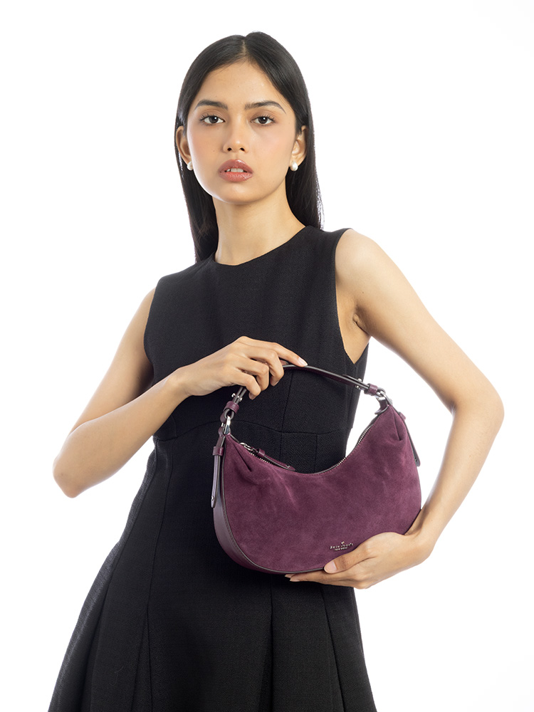 Selena Suede Shoulder Bag Deep Cherry