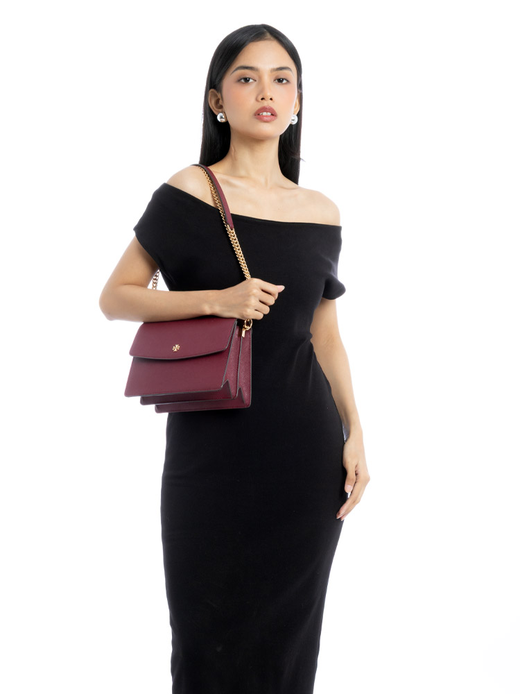 Emerson Envelope Shoulder Bag Burgundy