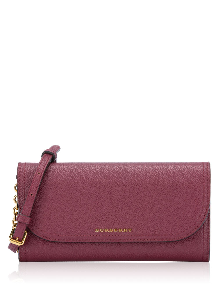 Calfskin Henley Wallet On Chain Plum
