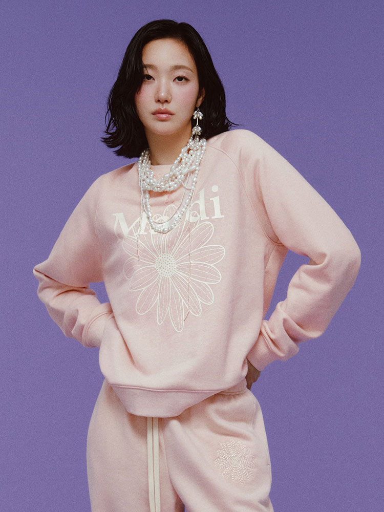 Flowermardi Raglan Sweatshirt Pink Ivory