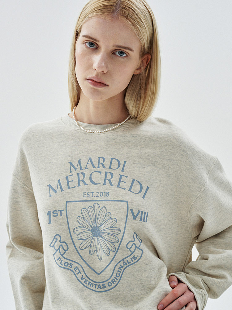 Alumni Emblem Sweatshirt Oatmeal Vintage Blue