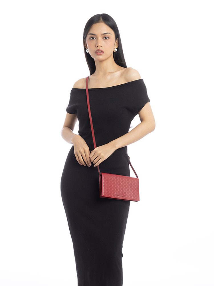 Microguccissima Wallet on Strap Red