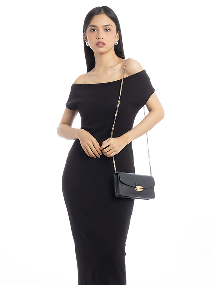 Leather Julia Small Crossbody Black