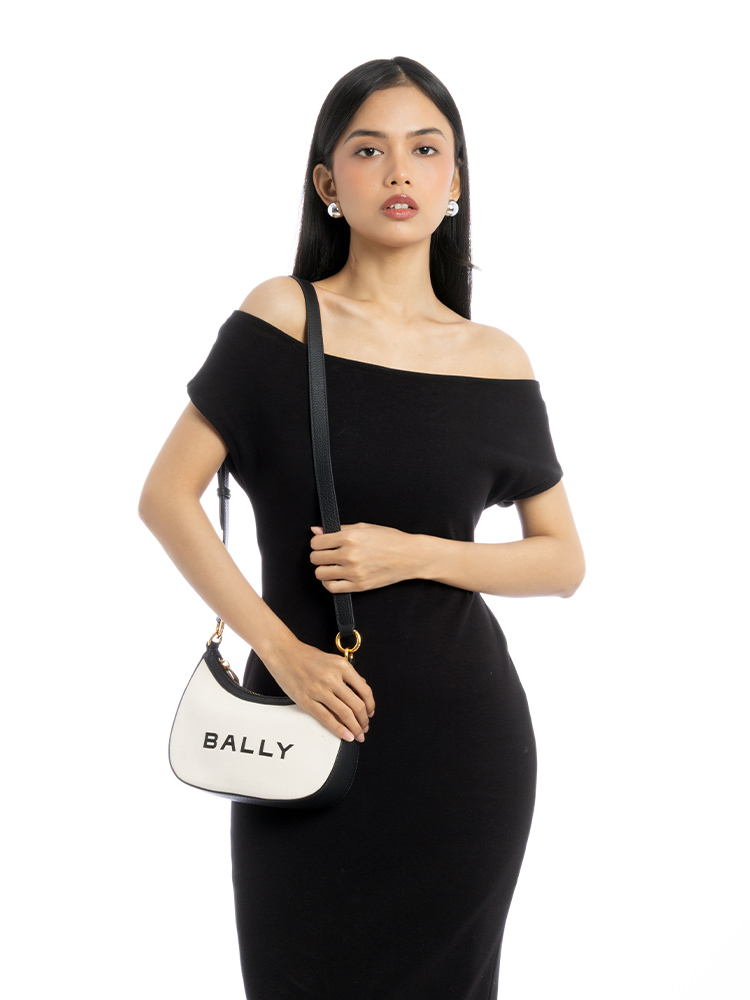 Logo Ellipse Crossbody Natural Black
