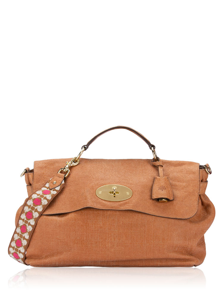 Sparkle Texture Leather Edie Oversized Shoulder Bag Oak