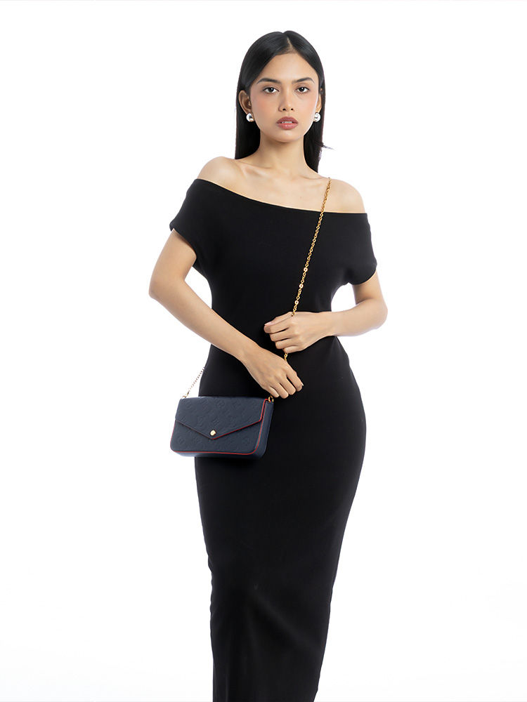 Monogram Empreinte Pochette Felicie Marine Rouge