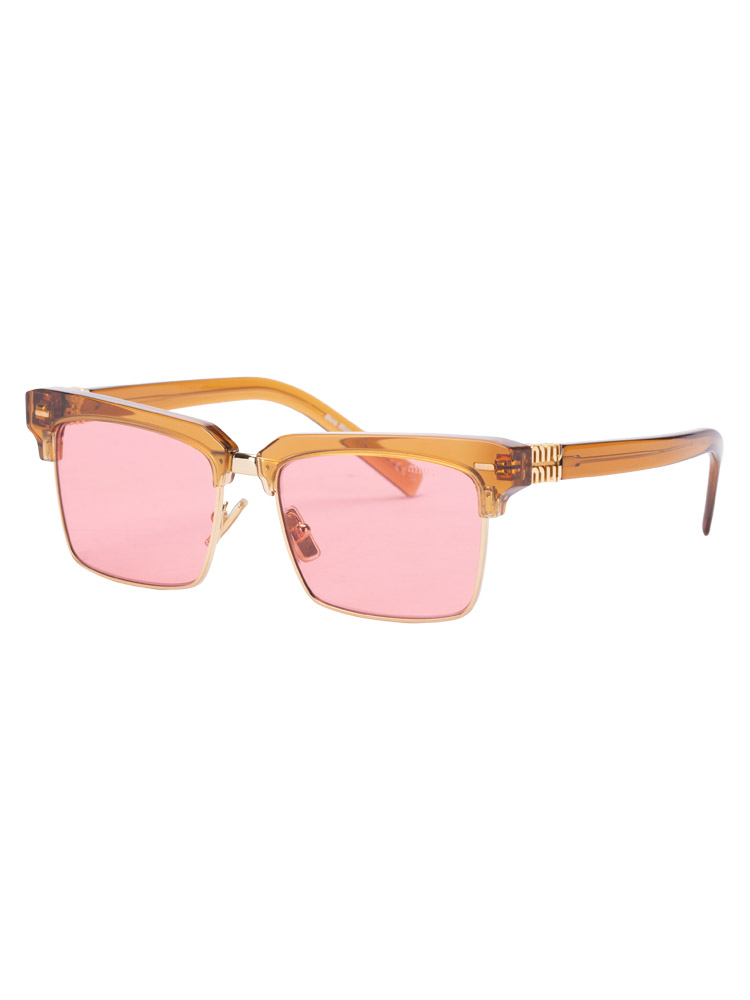 SMU10Z Metal Square Sunglasses Caramel Pink
