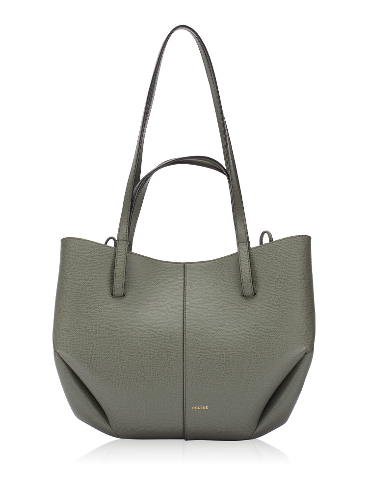Textured Calfskin Cyme Mini Tote Vert Fume