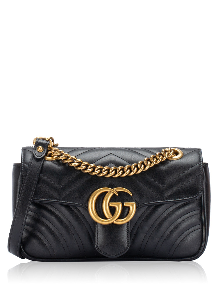 GG Marmont Matelasse Mini Flap Shoulder Bag Black