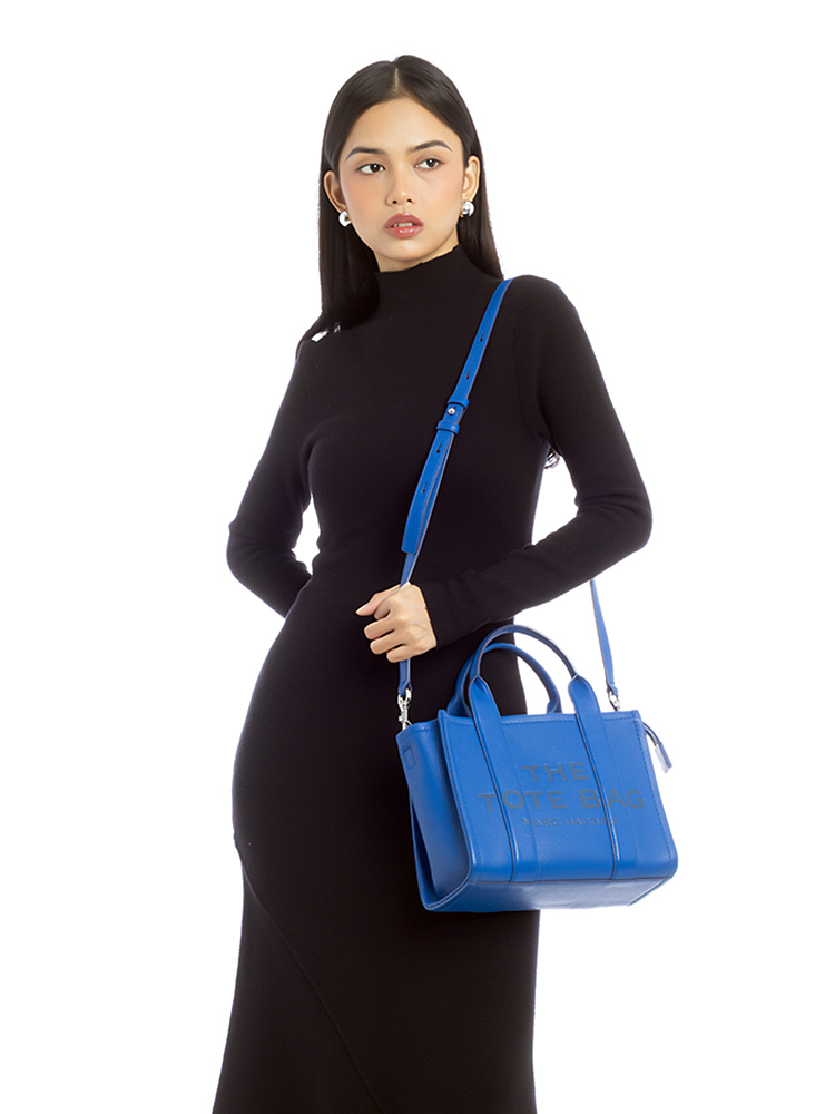 Leather The Tote Bag Small Cobalt