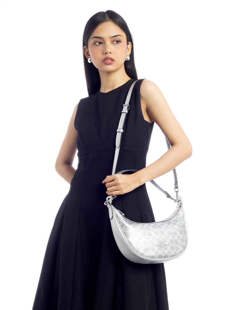 CCL27 Signature Aria Metallic Shoulder Bag Gray