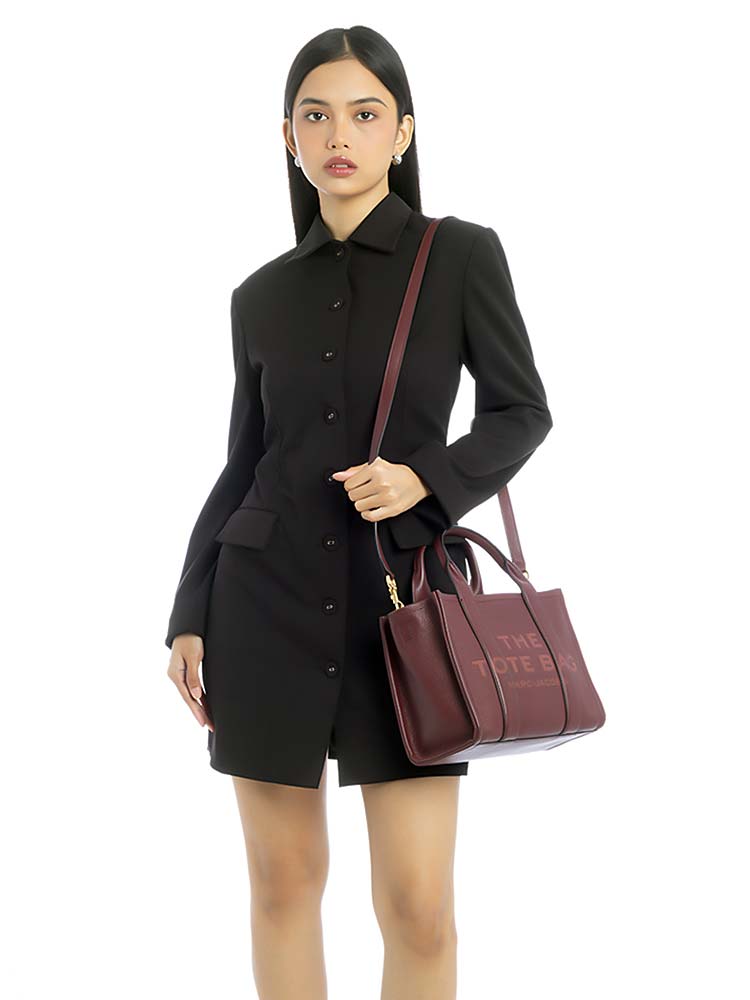 Leather The Tote Small Chianti