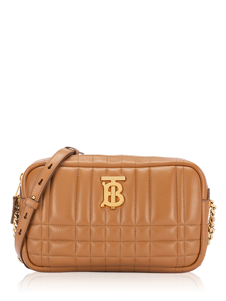 Lambskin Quilted Lola Small Camera Bag Mapple Brown