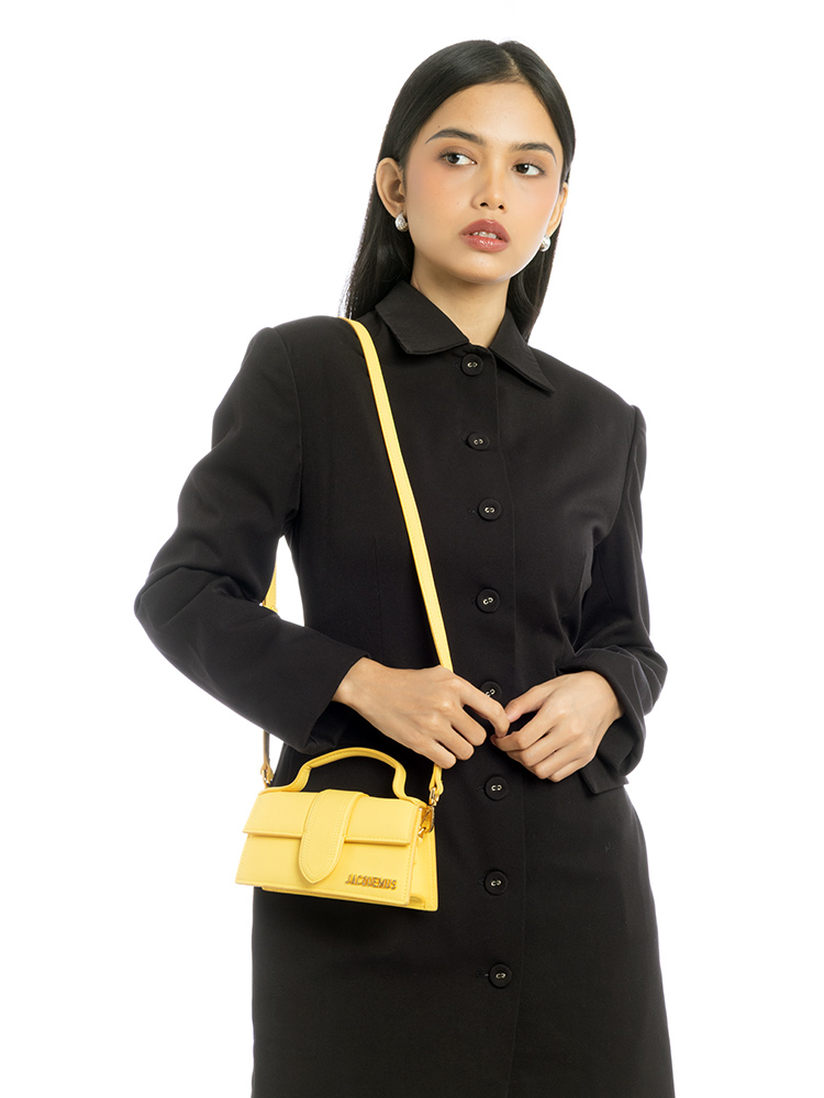 Nubuck Le Bambino Mini Top Handle Bag Yellow