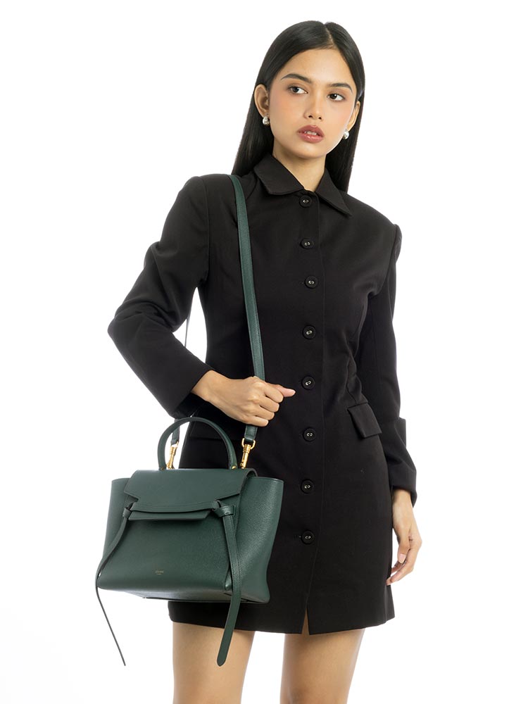 Grained Calfskin Micro Belt Bag Amazone