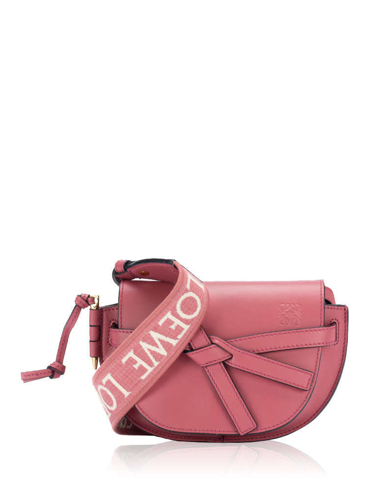 Calfskin Jacquard Mini Gate Dual Bag Plumrose