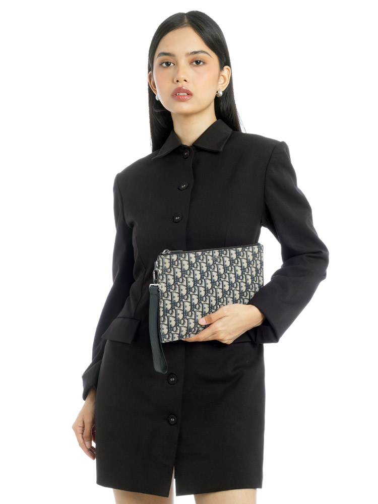 Oblique A5 Flat Pouch Blue