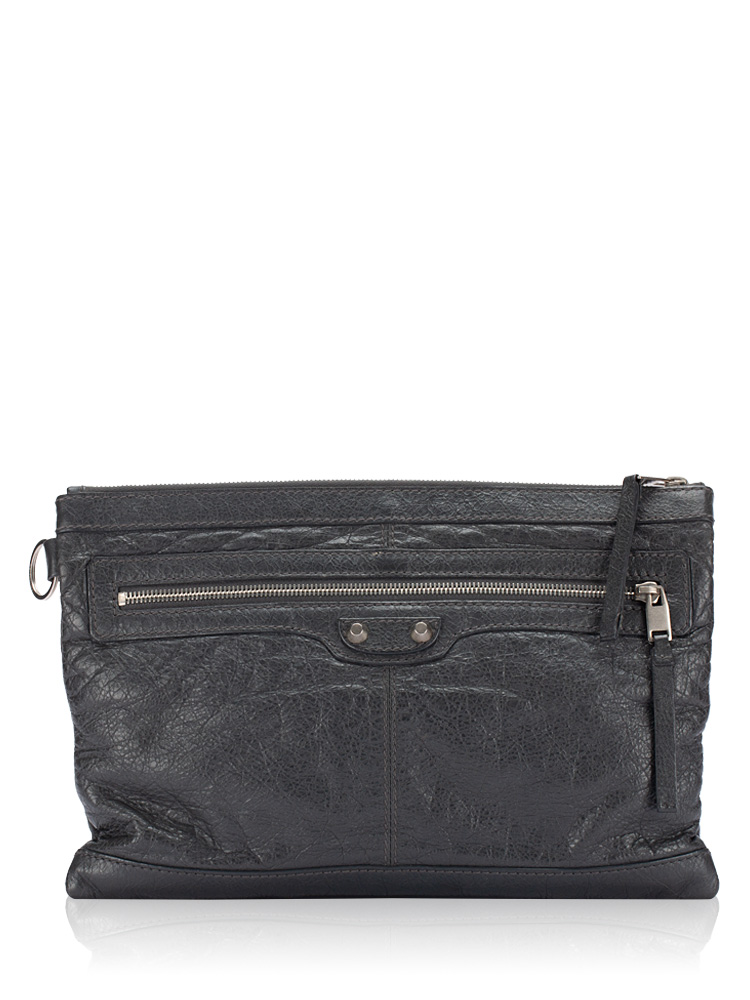 Classic Medium Clip Pouch Gris Fossile